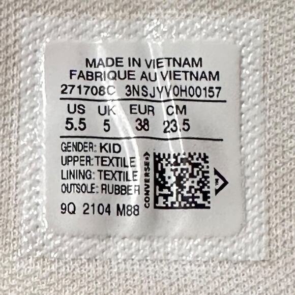 Converse Chuck Taylor All Star High Top Sneakers Kids 5.5 Heart Print Canvas - Picture 7 of 11